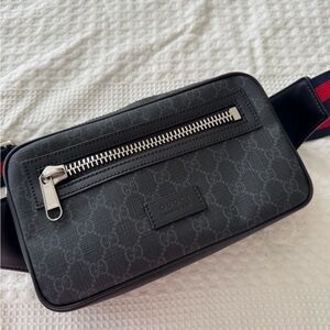 Gucci Black and Gray Men's Belt Bag